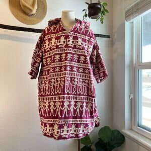 Vintage Phases 90s Printed Hooded Lightweight Pullover Size Medium